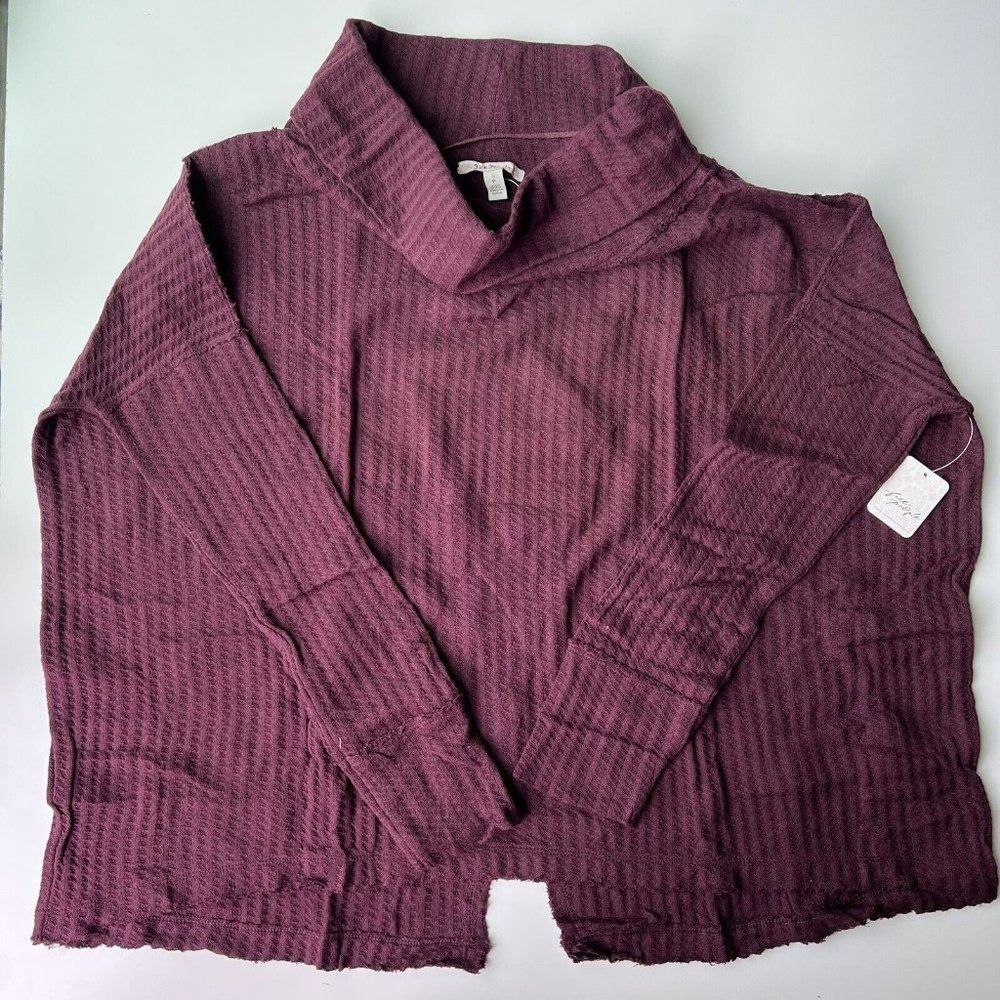 Free People Womens‎ Sweater Size Small Cowl Neck Long Sleeve Split Back Purple